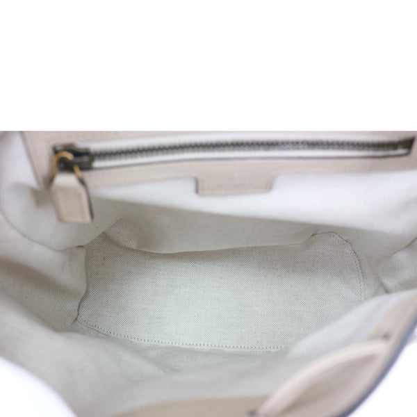 GUCCI Flap Interlocking G Patch GG Supreme Canvas Drawstring Backpack Off White 674147