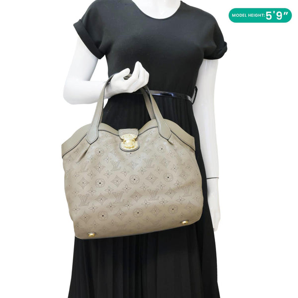 LOUIS VUITTON Cirrus PM Mahina Leather Hobo Bag Taupe