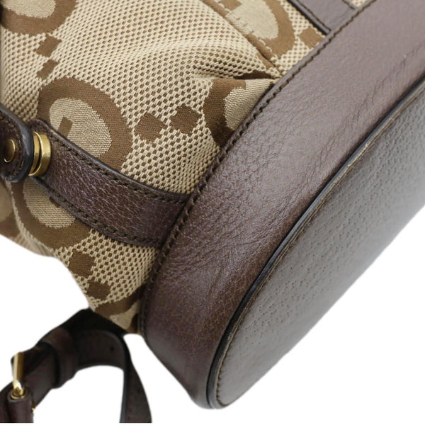 GUCCI Jumbo Double Buckle Dollar Web GG Canvas Backpack Beige 678829