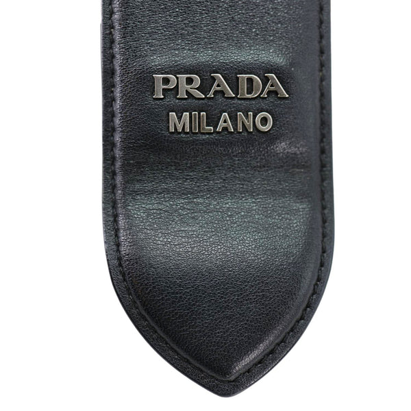 PRADA Sidonie Mini Diagramme Quilted Leather Chain Crossbody Bag Black