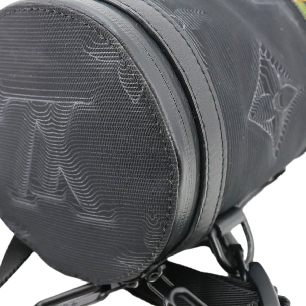 LOUIS VUITTON 2054 Expandable Polochon Nylon Shoulder Bag Black