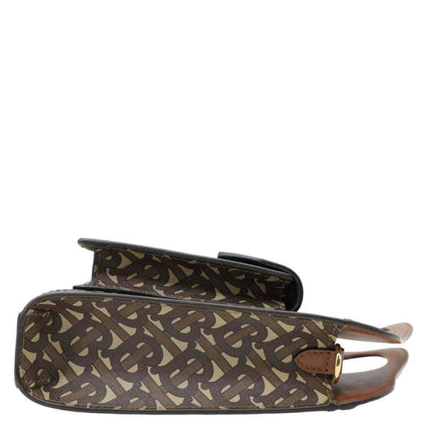 BURBERRY Pocket Mini Monogram Stripe E-Canvas Shoulder Bag Brown