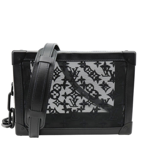 LOUIS VUITTON Soft Trunk Monogram Mesh Crossbody Bag Black