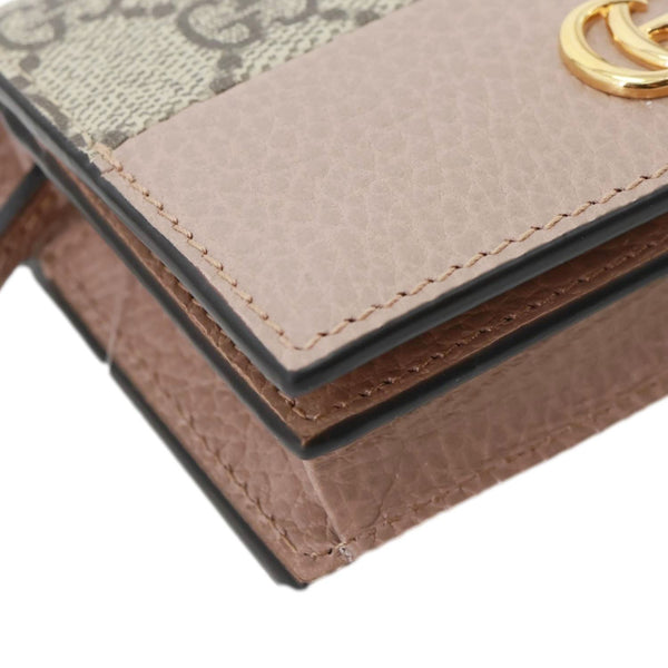 GUCCI Dollar Calfskin GG Supreme Monogram Card Case Wallet Cream 141415