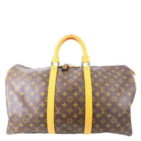 LOUIS VUITTON Keepall 50 Monogram Canvas Travel Bag Brown