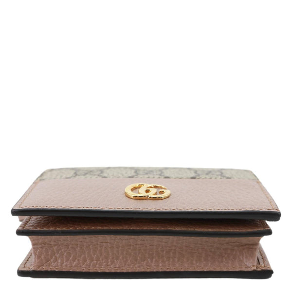 GUCCI Dollar Calfskin GG Supreme Monogram Card Case Wallet Cream 141415