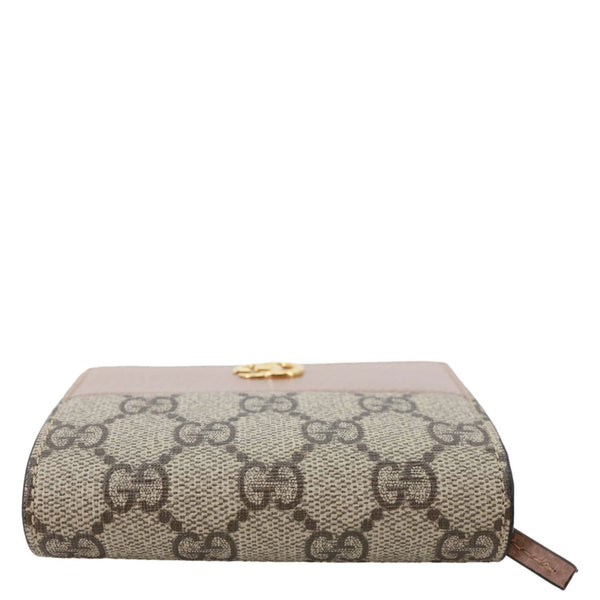 GUCCI Dollar Calfskin GG Supreme Monogram Card Case Wallet Cream 141415