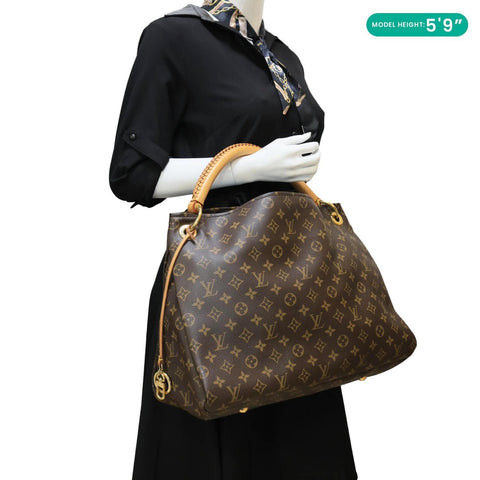LOUIS VUITTON Artsy MM Monogram Canvas Hobo Bag Brown