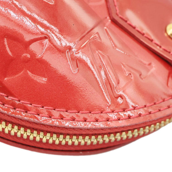LOUIS VUITTON Alma BB Monogram Rayures Vernis Satchel Bag Red