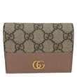 GUCCI Dollar Calfskin GG Supreme Monogram Card Case Wallet Cream 141415