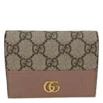 GUCCI Dollar Calfskin GG Supreme Monogram Card Case Wallet Cream 141415