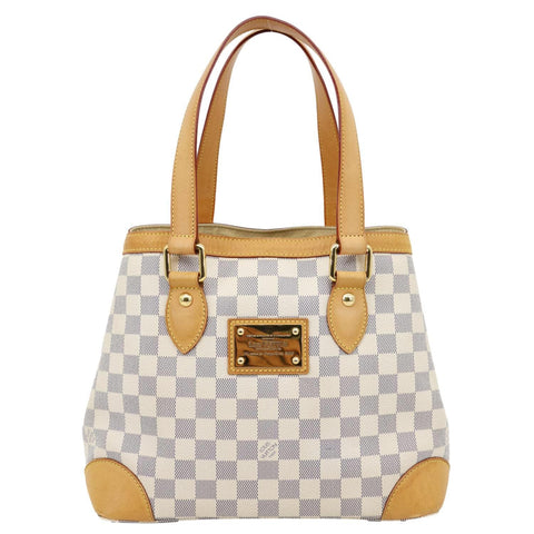 LOUIS VUITTON Hampstead PM Damier Azur Satchel Bag White
