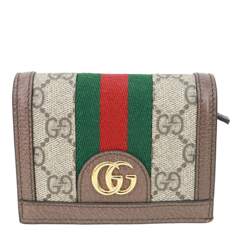 GUCCI Ophidia GG Card Case Wallet Beige 523155
