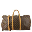 LOUIS VUITTON Keepall 60 Bandouliere Monogram Canvas Travel Bag Brown