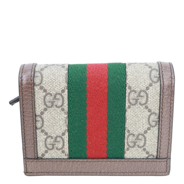 GUCCI Ophidia GG Card Case Wallet Beige 523155