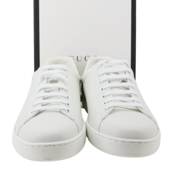 GUCCI Ace Interlocking G Perforated Calfskin Leather Sneakers White 718759