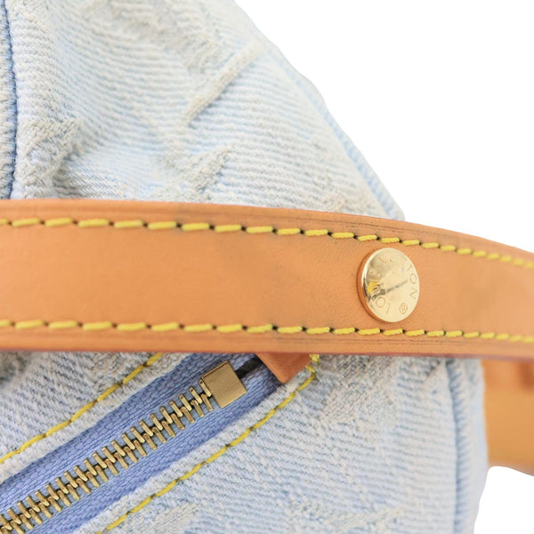 LOUIS VUITTON Loop Monogram Denim Shoulder Bag Light Blue