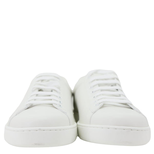 GUCCI Ace Interlocking G Perforated Calfskin Leather Sneakers White 718759