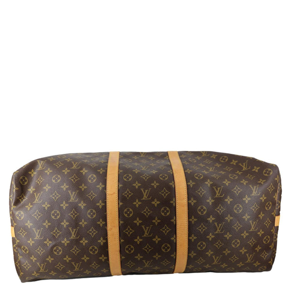 LOUIS VUITTON Keepall 60 Bandouliere Monogram Canvas Travel Bag Brown
