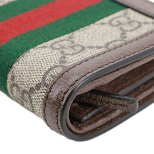 GUCCI Ophidia GG Card Case Wallet Beige 523155