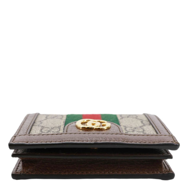GUCCI Ophidia GG Card Case Wallet Beige 523155