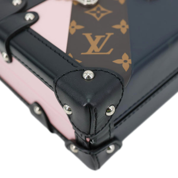 LOUIS VUITTON Petite Malle Patchwork Monogram Canvas Shoulder Bag Brown