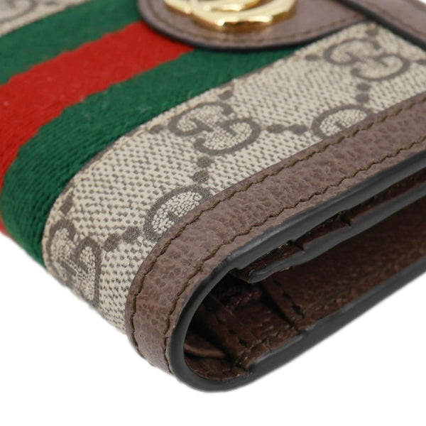 GUCCI Ophidia GG Card Case Wallet Beige 523155