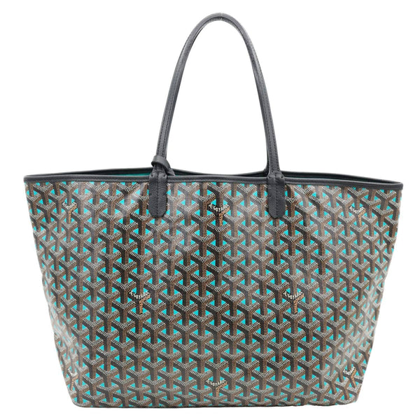 GOYARD Saint Louis Claire Voie PM Canvas Tote Shoulder Bag Turquoise
