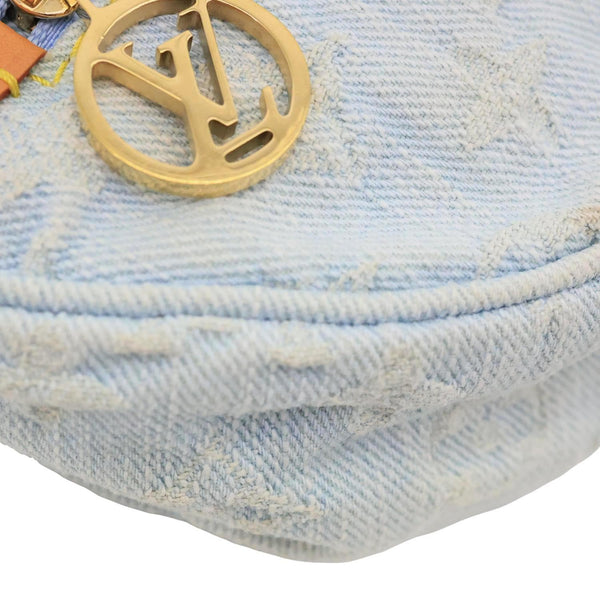LOUIS VUITTON Loop Monogram Denim Shoulder Bag Light Blue