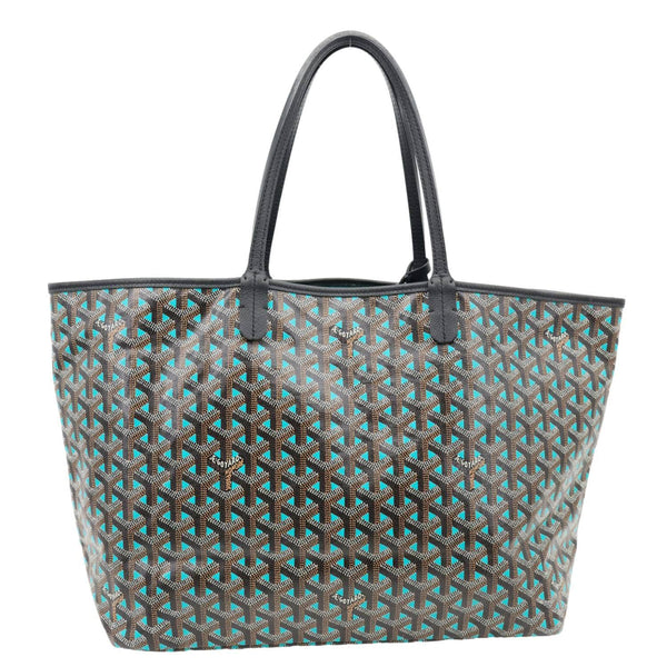 GOYARD Saint Louis Claire Voie PM Canvas Tote Shoulder Bag Turquoise