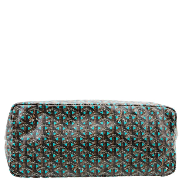 GOYARD Saint Louis Claire Voie PM Canvas Tote Shoulder Bag Turquoise