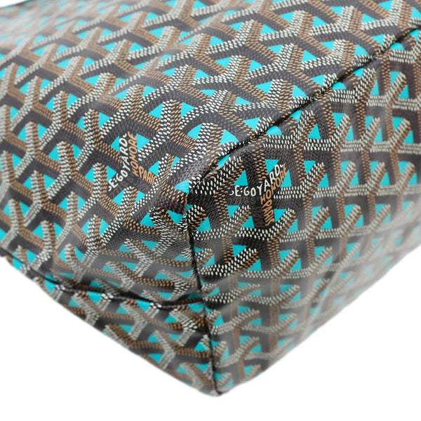 GOYARD Saint Louis Claire Voie PM Canvas Tote Shoulder Bag Turquoise