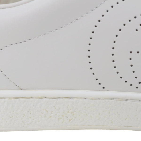 GUCCI Ace Interlocking G Perforated Calfskin Leather Sneakers White 718759