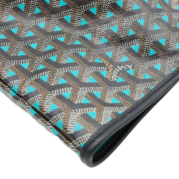 GOYARD Saint Louis Claire Voie PM Canvas Tote Shoulder Bag Turquoise