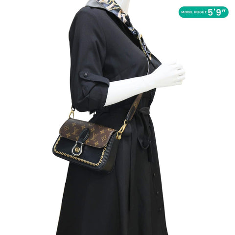 LOUIS VUITTON Neo Saint Cloud Monogram Canvas Shoulder Bag Black