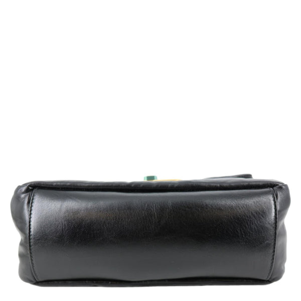 BALENCIAGA Monaco Calfskin Leather Shoulder Bag Black