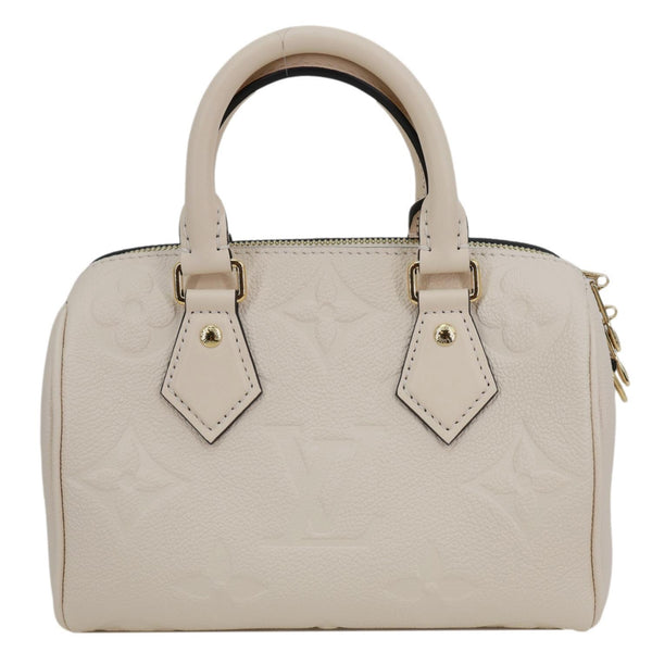 LOUIS VUITTON Speedy Bandouliere 20 Monogram Empreinte Leather Shoulder Bag Off White