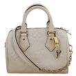 LOUIS VUITTON Speedy Bandouliere 20 Monogram Empreinte Leather Shoulder Bag Off White