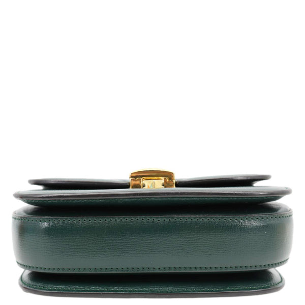 GUCCI Sylvie 1969 Mini Leather Shoulder Bag Green 615965