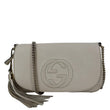 GUCCI Soho Flap Leather Chain Crossbody Bag Off White 536224
