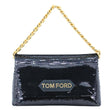 TOM FORD Label Mini Sequin Chain Hobo Bag Balck