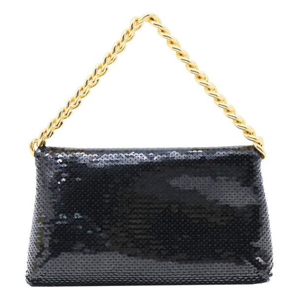 TOM FORD Label Mini Sequin Chain Hobo Bag Balck