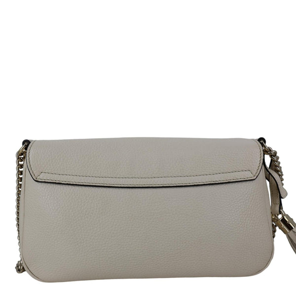 GUCCI Soho Flap Leather Chain Crossbody Bag Off White 536224