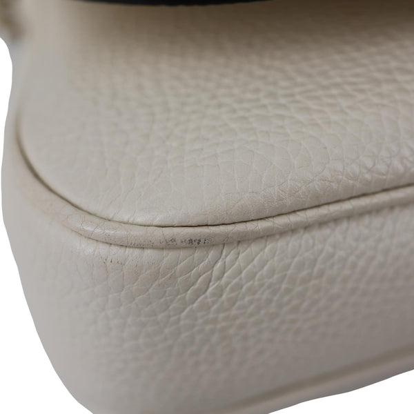 GUCCI Soho Flap Leather Chain Crossbody Bag Off White 536224