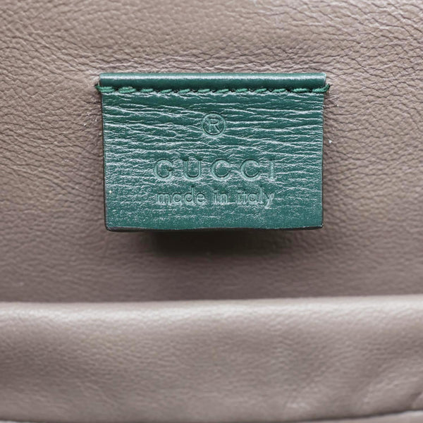 GUCCI Sylvie 1969 Mini Leather Shoulder Bag Green 615965