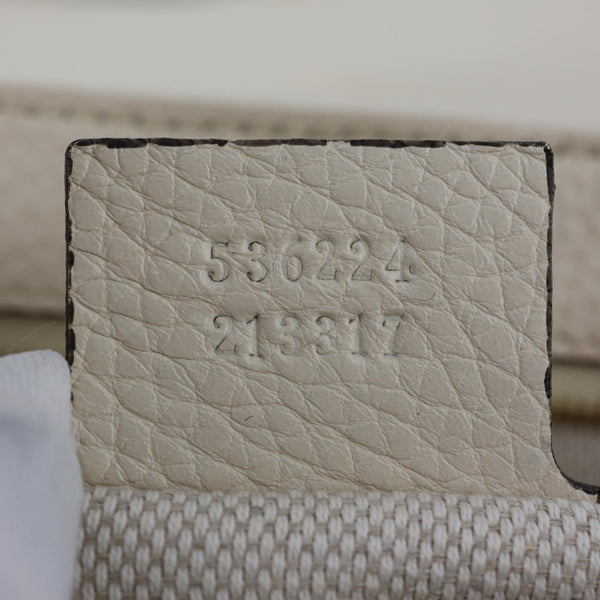 GUCCI Soho Flap Leather Chain Crossbody Bag Off White 536224