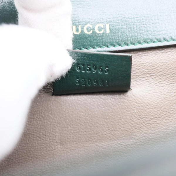 GUCCI Sylvie 1969 Mini Leather Shoulder Bag Green 615965