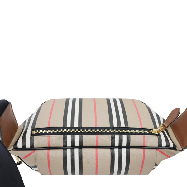 BURBERRY Sonny E-Canvas Icon Stripe Bumbag Beige