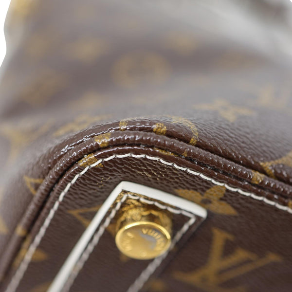 LOUIS VUITTON Fetish Lockit Monogram Canvas Tote Bag Brown