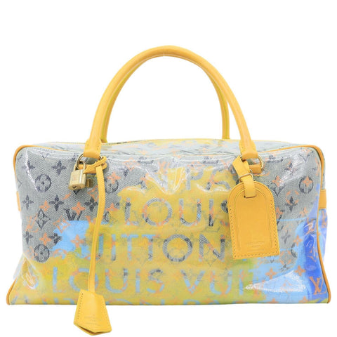 LOUIS VUITTON Weekender PM Defile Monogram Pulp Line Hobo Bag Jaune